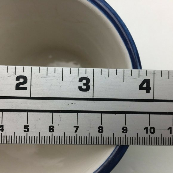 Susan Winget Patchwork Quilt Windmill Flower Basket Blue Ceramic Coffee Tea Mug - Picture 7 of 8